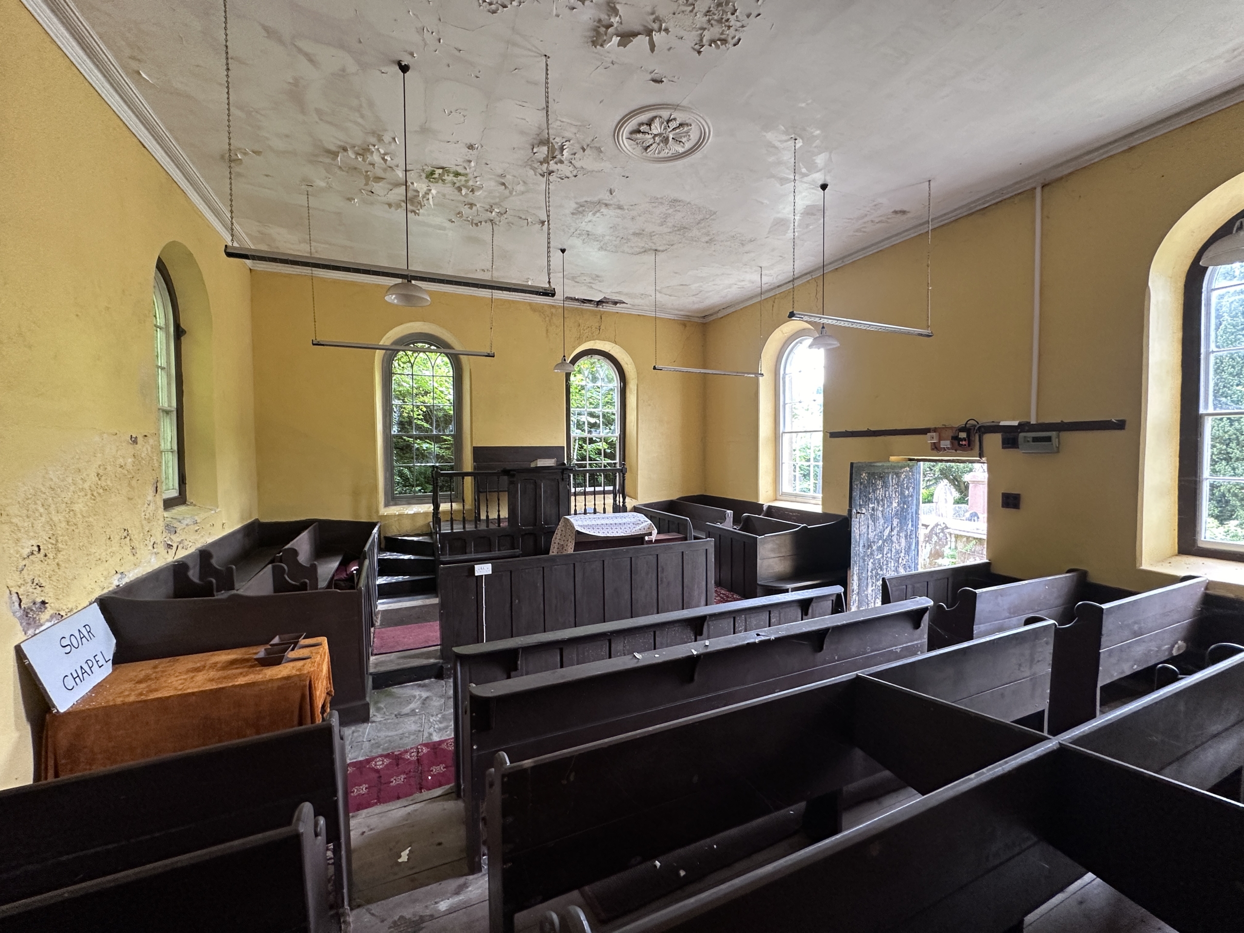 Internal of Soar Baptist Chapel in Llanfihangel