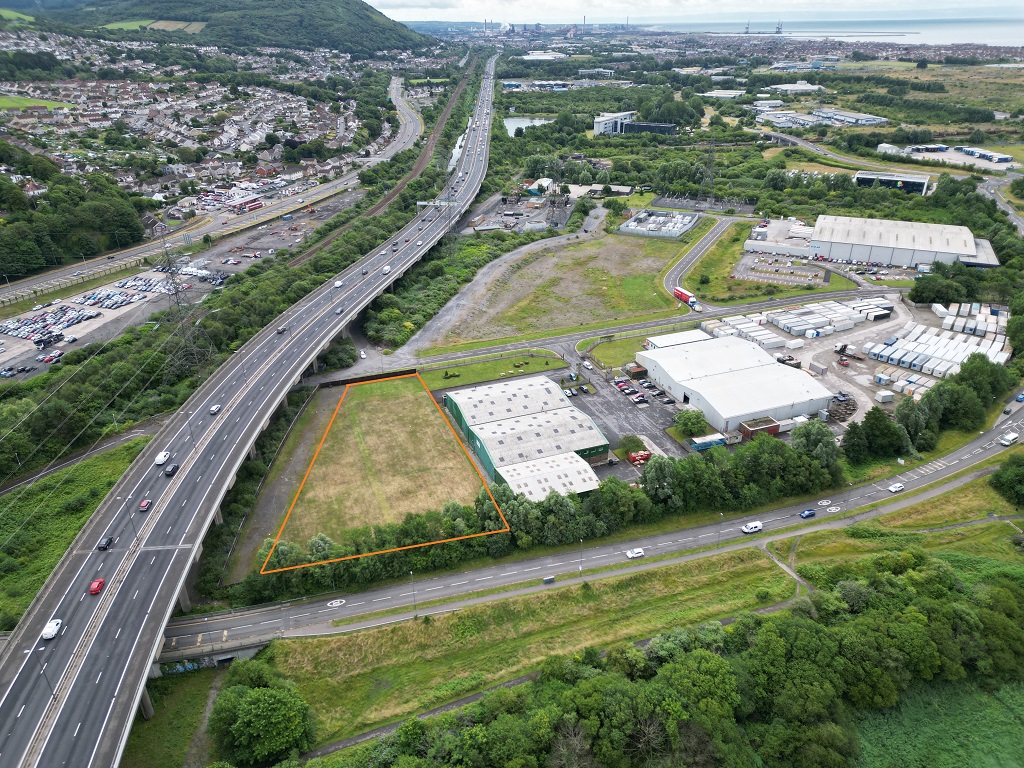 External view of land to the rear of chosen park in Baglan Neath