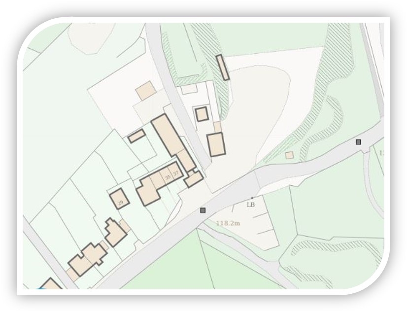 Map of the unit property in Alltwen quarry